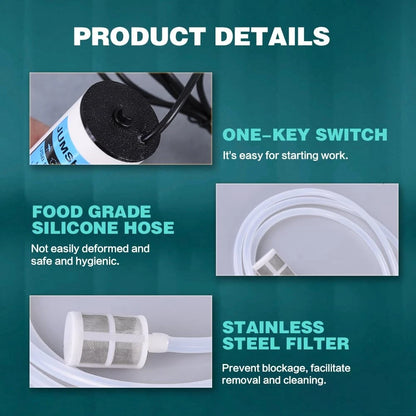 Portable USB Electric Auto siphon Self Priming Pump for Small, White Shell