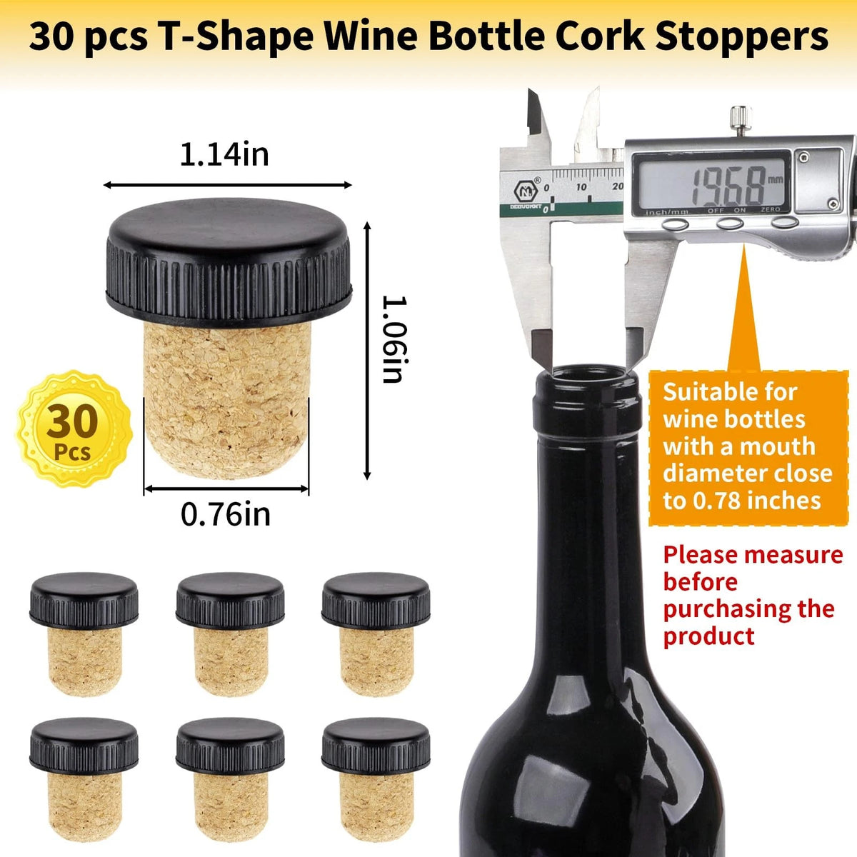 Wine Sealer for Bottles - 60 pcs PVC Heat Shrink Capsules and Corks