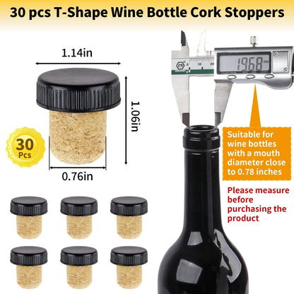 Wine Sealer for Bottles - 60 pcs PVC Heat Shrink Capsules and Corks