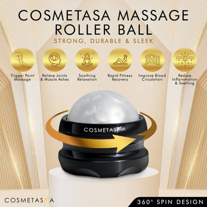 Cosmetasa Massage Roller Ball- Soothes Back, Shoulder, and Foot. Self, White