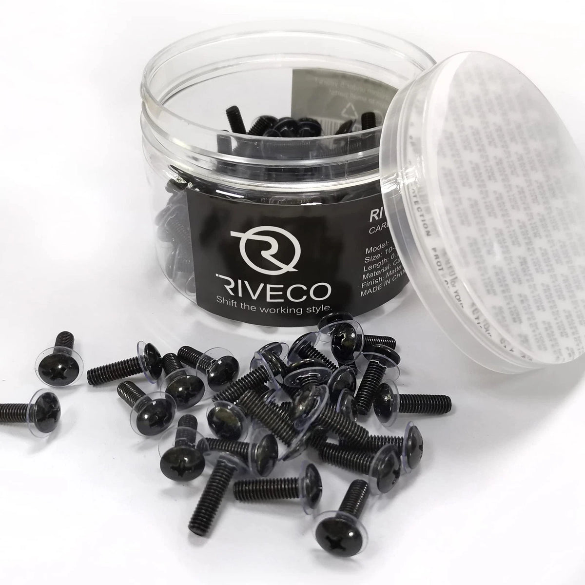 RIVECO 100PCS 10-32 Rack Screws for Server (100 Pieces), Black