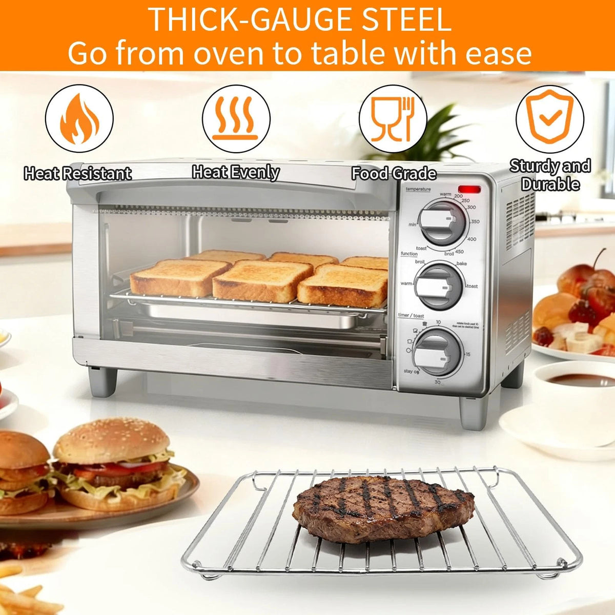 GWYXC Countertop Toaster Oven Replacement 10.8''x8.3'' Rack For 4 Slice