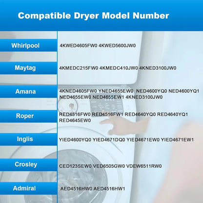 W10745655 Dryer Timer, Compatible with Whirlpool, Amana, Maytag, Black