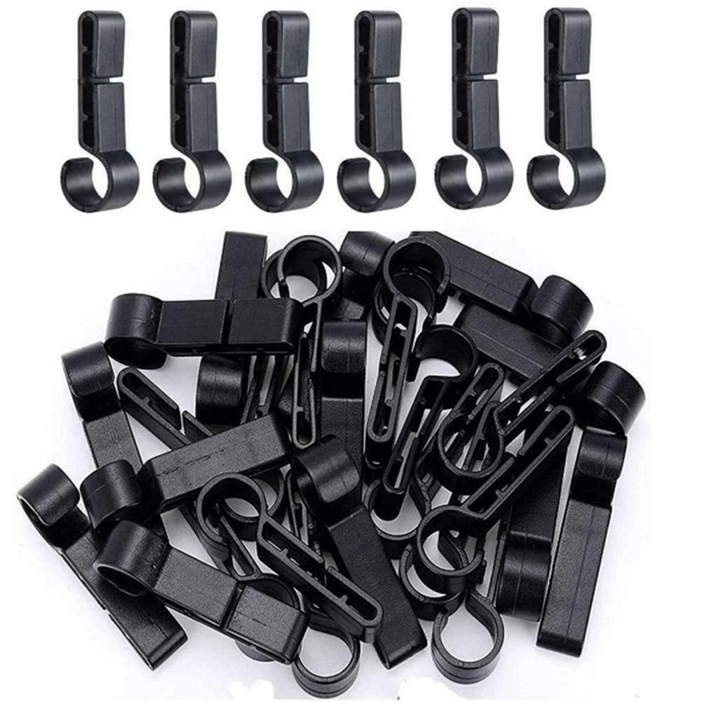 20Pack Headlamp Clips Attachment Head Light Clamps Black Hard Safety Cap Hook