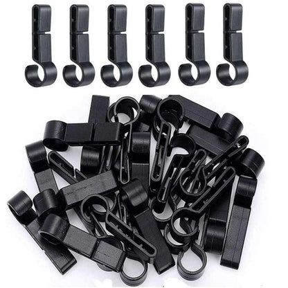 20Pack Headlamp Clips Attachment Head Light Clamps Black Hard Safety Cap Hook