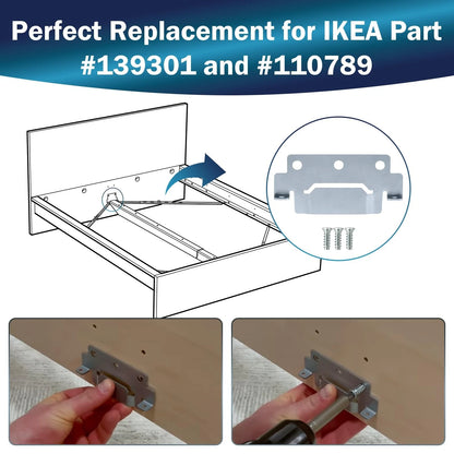 Spare Hardware Parts 139301 Mounting Plates Bed Frame Brackets and Silver