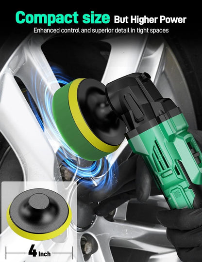KIMO 20V Cordless Polisher, 24PCS Car Buffers & Polishers Kit 4 INCH, Green