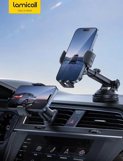 Lamicall Car Phone Holder [3-in-1 Pro Version Suction Cup] 360° Black