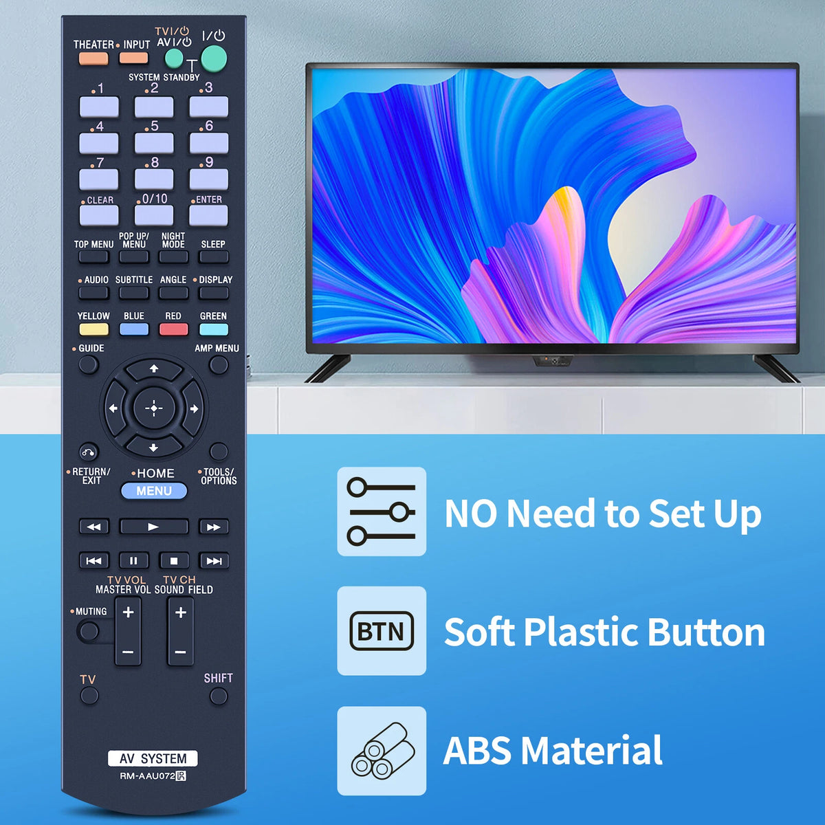 RM-AAU072 Remote Control For Sony AV Receiver SA-WCT150 HT-CT150 HTCT350