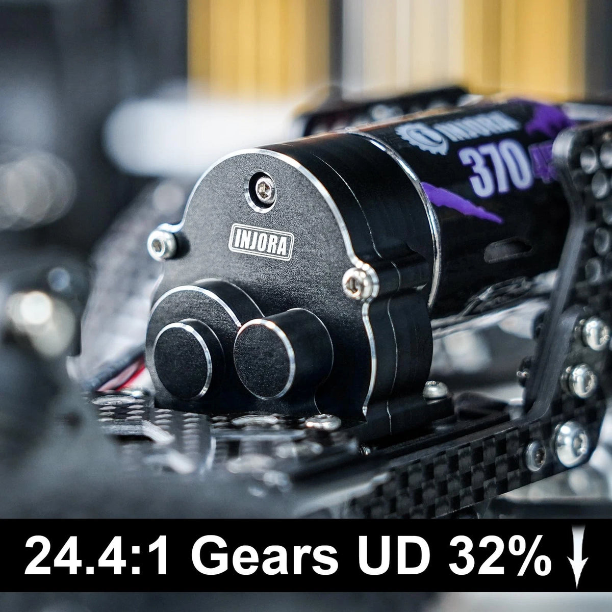INJORA CNC Aluminum Complete Transmission with 370 Brushed Motor 45T for...