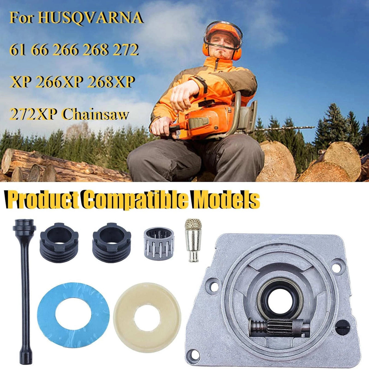 Oil Pump & Drive Gear Kit For Husqvarna 61 66 266XP 268XP Chainsaw Replacement