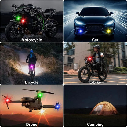 4Pcs Wireless LED Strobe Light with Remote Control RGB 8 Colors Warning Lights