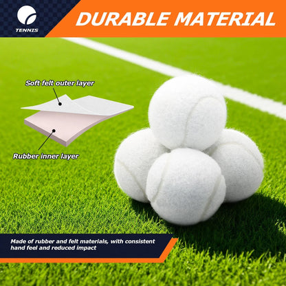Tennis Balls, 6 Pack High Elasticity Practice Balls with 6.5 cm, White