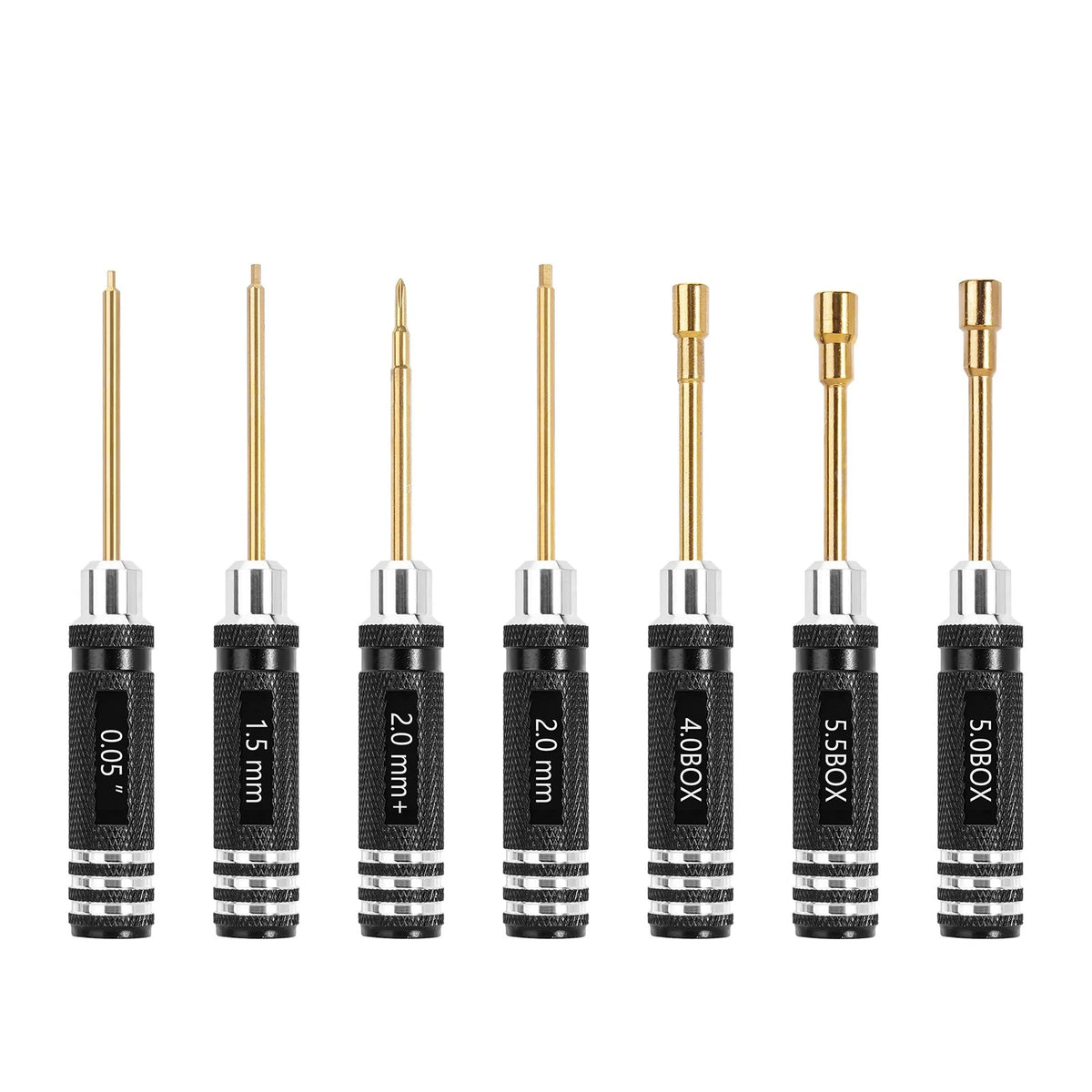 INJORA Short Handle Hex Screwdriver Nut Driver Tools 1/18 1/24 Small, Black