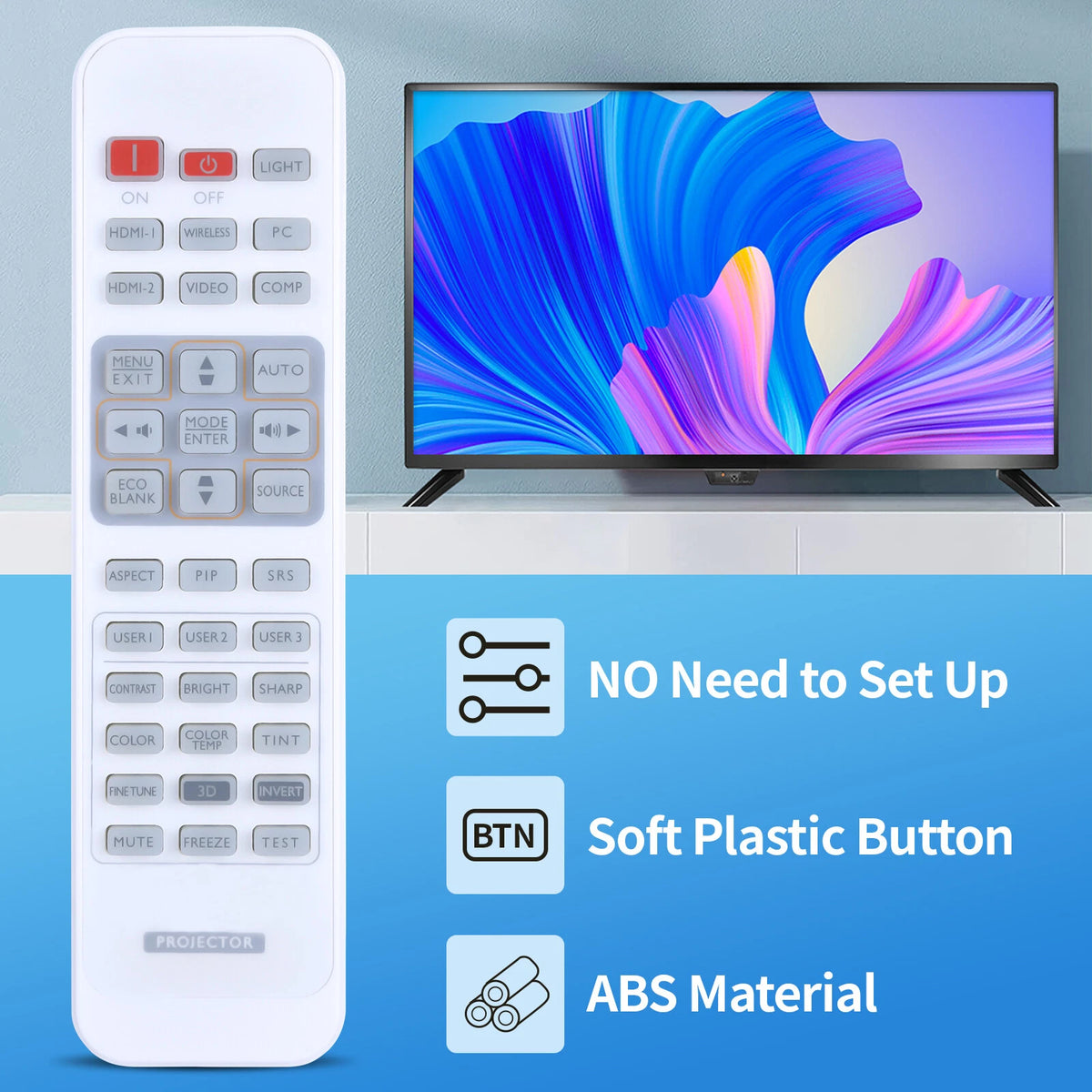 For BenQ 5J.J7N06.001 Remote Control W1500, W1070, W1080ST Projector