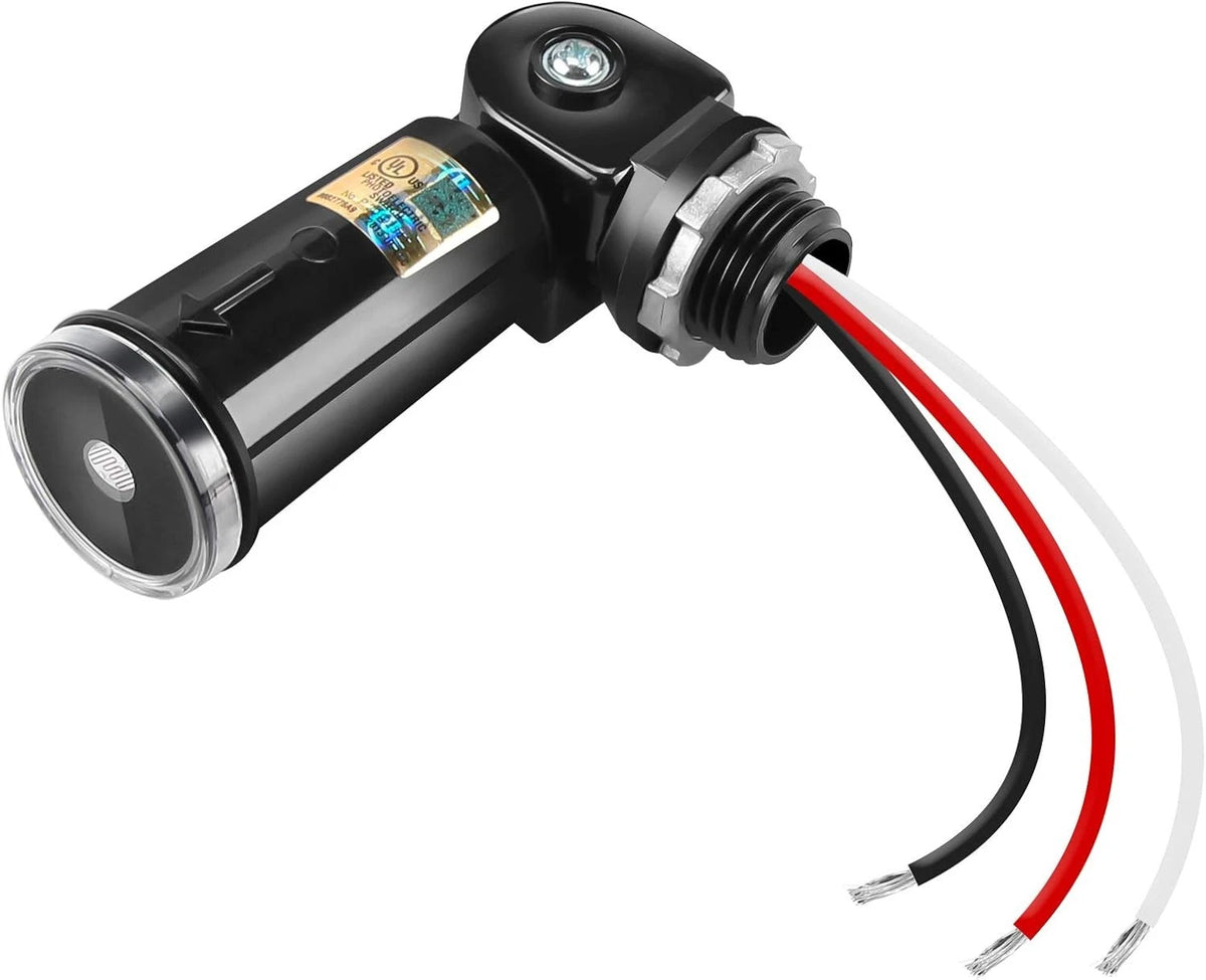 2 Pack Dusk to Dawn Sensor for Outdoor Lighting, 120-277V 2 Pack, Black