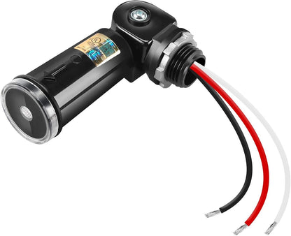 2 Pack Dusk to Dawn Sensor for Outdoor Lighting, 120-277V 2 Pack, Black