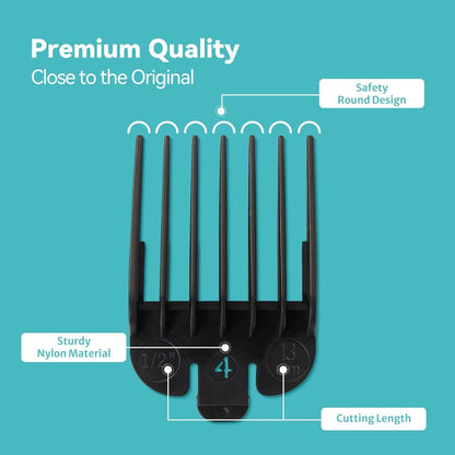 Clipper Guards Set Compatible with Wahl Clippers (Not for All 12PCS, Black