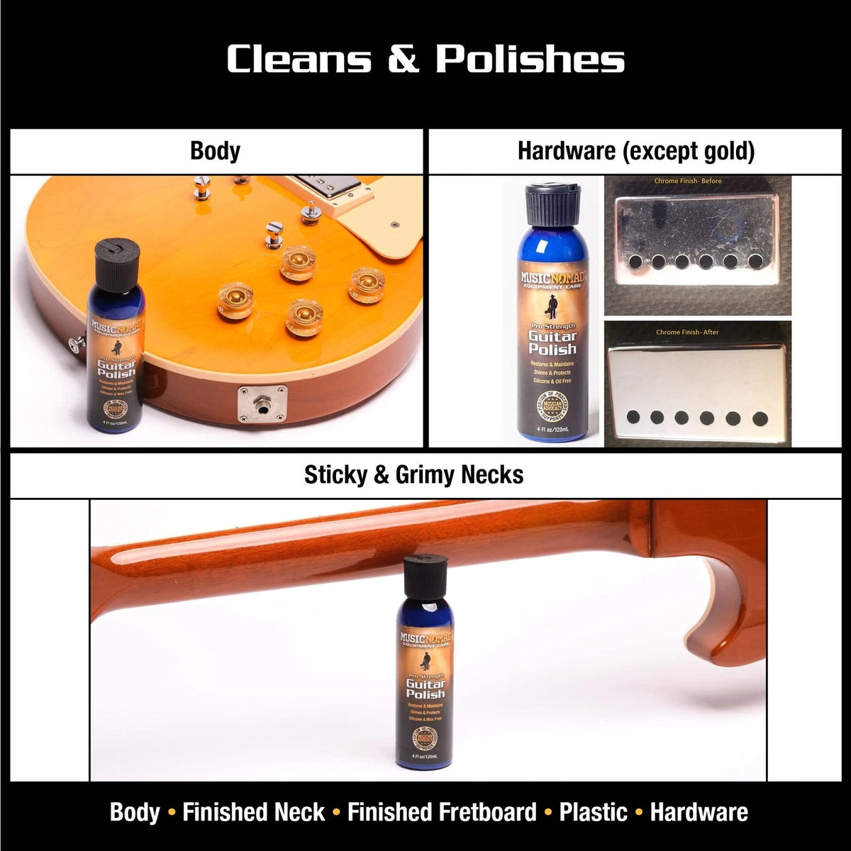 MusicNomad Guitar Complete Cleaning & Care Kit: Cleaner, 10 Fl Oz (Pack of 1)