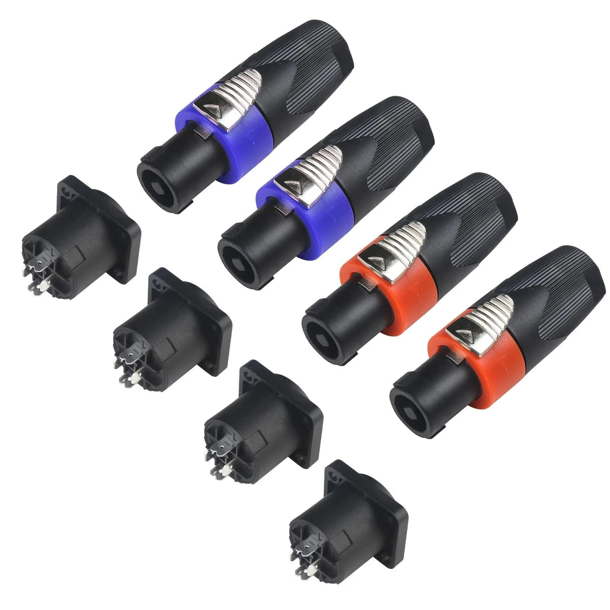 MAD OWL Speaker Plug Speakon Connector, Jacks and 4 Set, 4 Set
