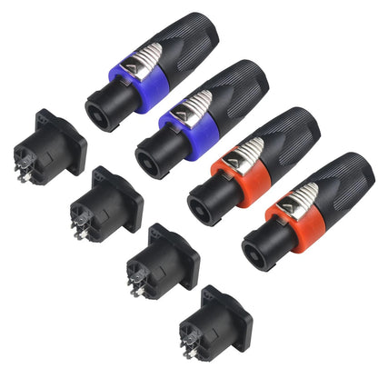 MAD OWL Speaker Plug Speakon Connector, Jacks and 4 Set, 4 Set