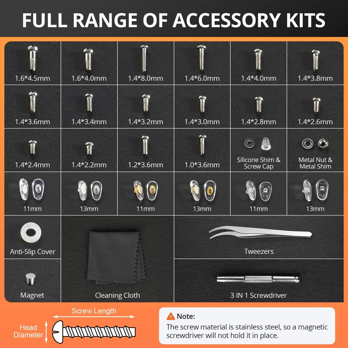 JOREST Eyeglass Repair Kit, Sunglasses/Glasses eyeglass repair kit, Colorful