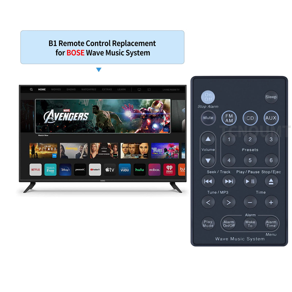 Replacement Remote Control For Bose Wave Music System AWRCC1 AWRCC2 Radio/CD