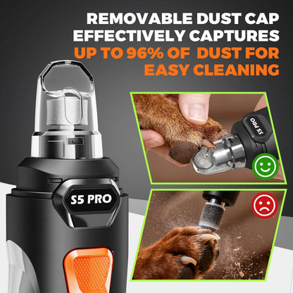 Whisper Quiet Dog Nail Powerful dog nail grinder for Large Medium Dog, Black
