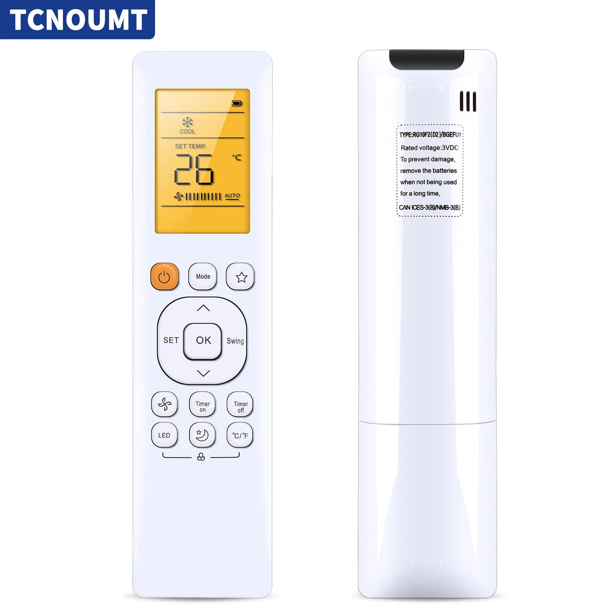 RG10F2(D2)/BGEFU1 Remote Control For Cooper & Hunter/ MRCOOL Air Conditioner