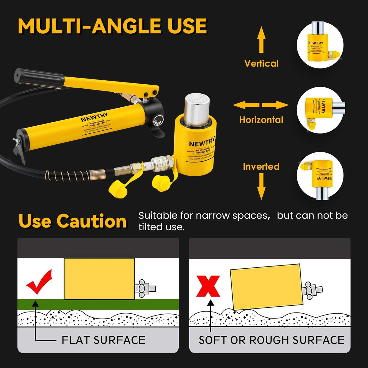 TRY 20 ton Hydraulic Ram Jack Cylinder and CP-180 Hand yellow