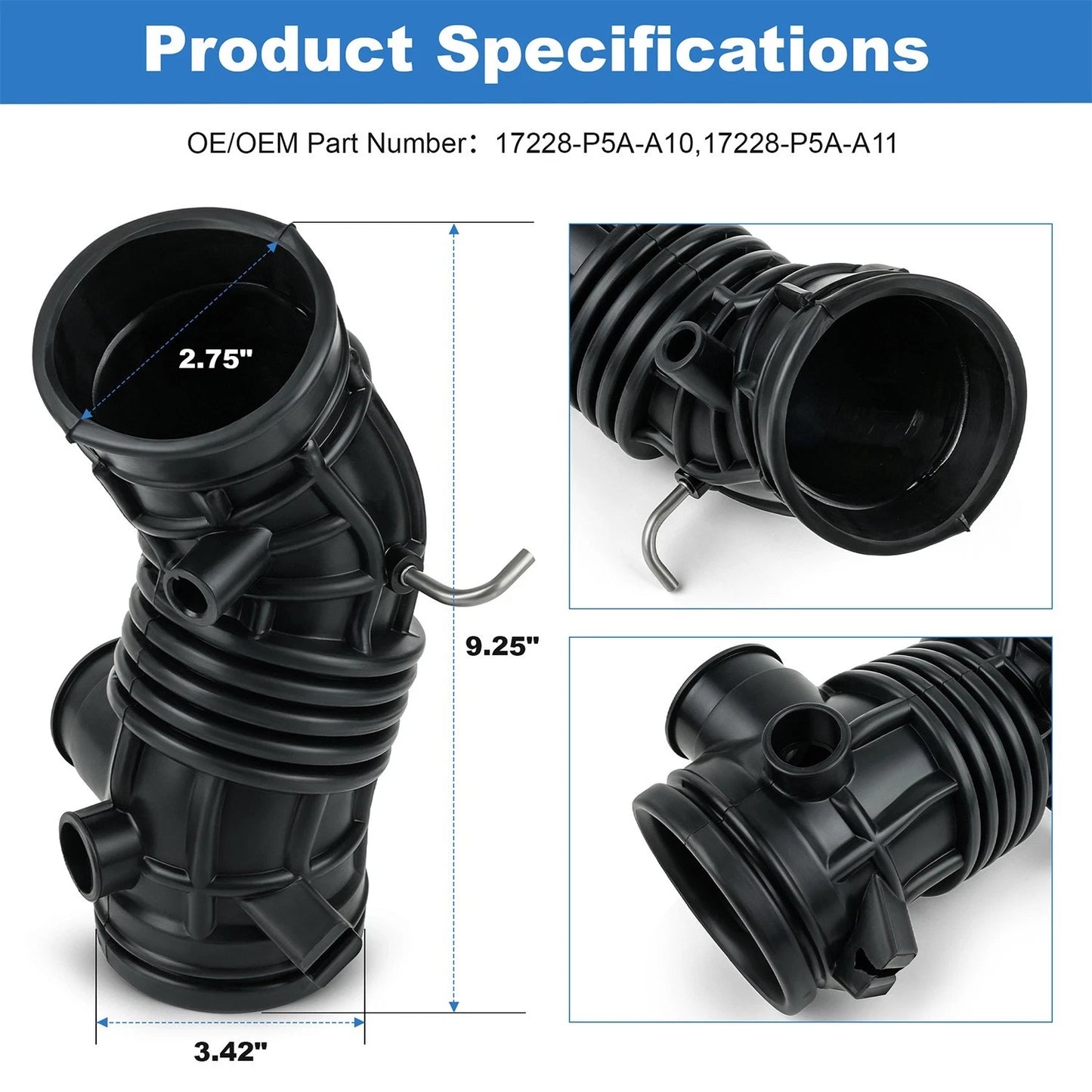 17228-P5A-A11 Air Intake Hose Tube for Acura RL 1996-2004