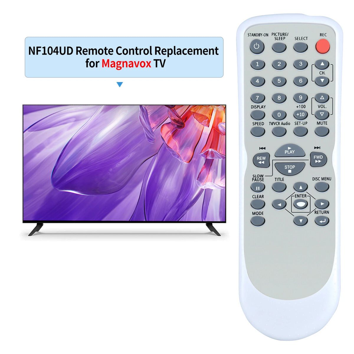 NF104UD Remote Control For Magnavox TV DVD Combo MWC20T6 MSD724G MWC24T5