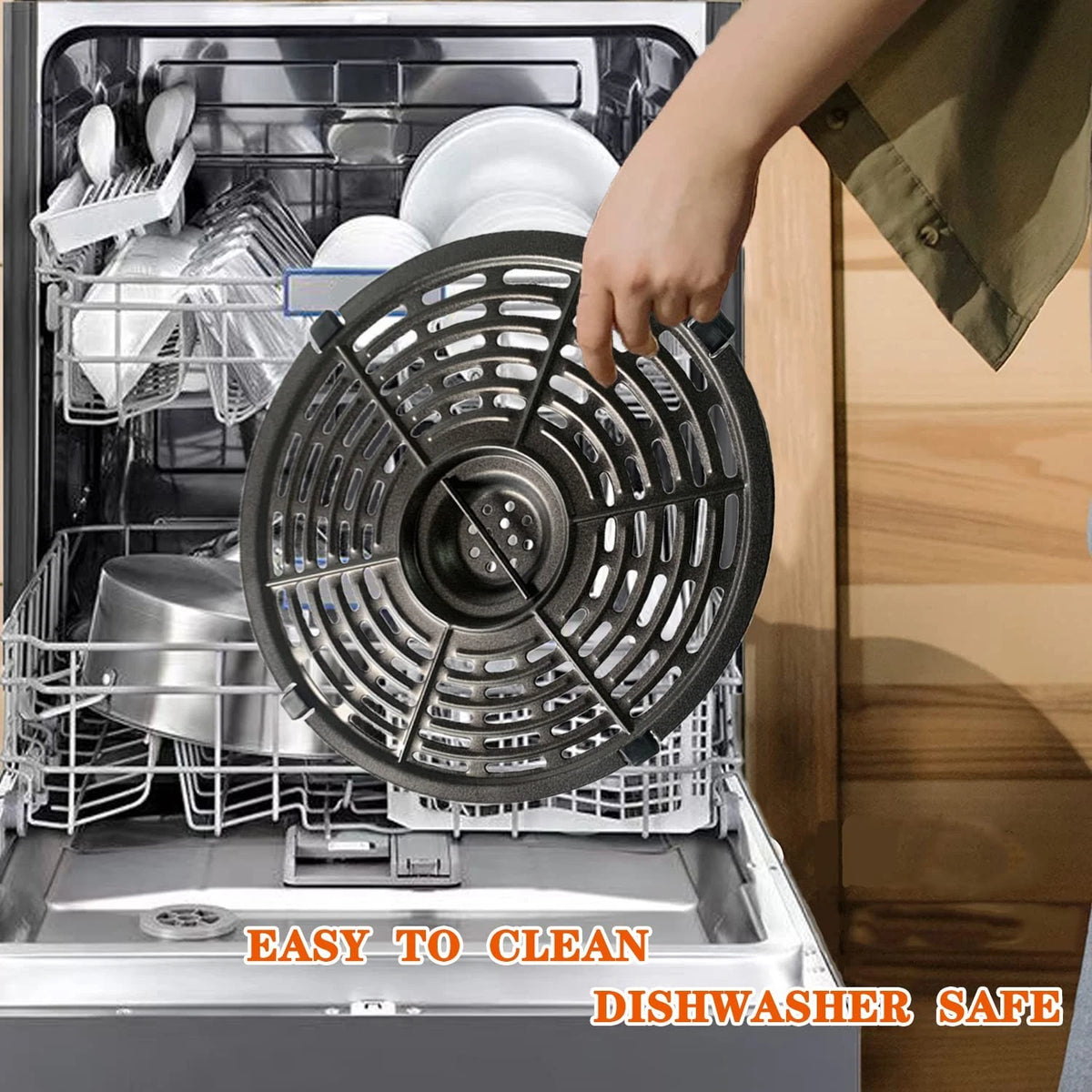 Nvkwca 5QT Air Fryer Rack for Gourmia GAF575/PowerXL/Ninja Foodi 5QT, Black