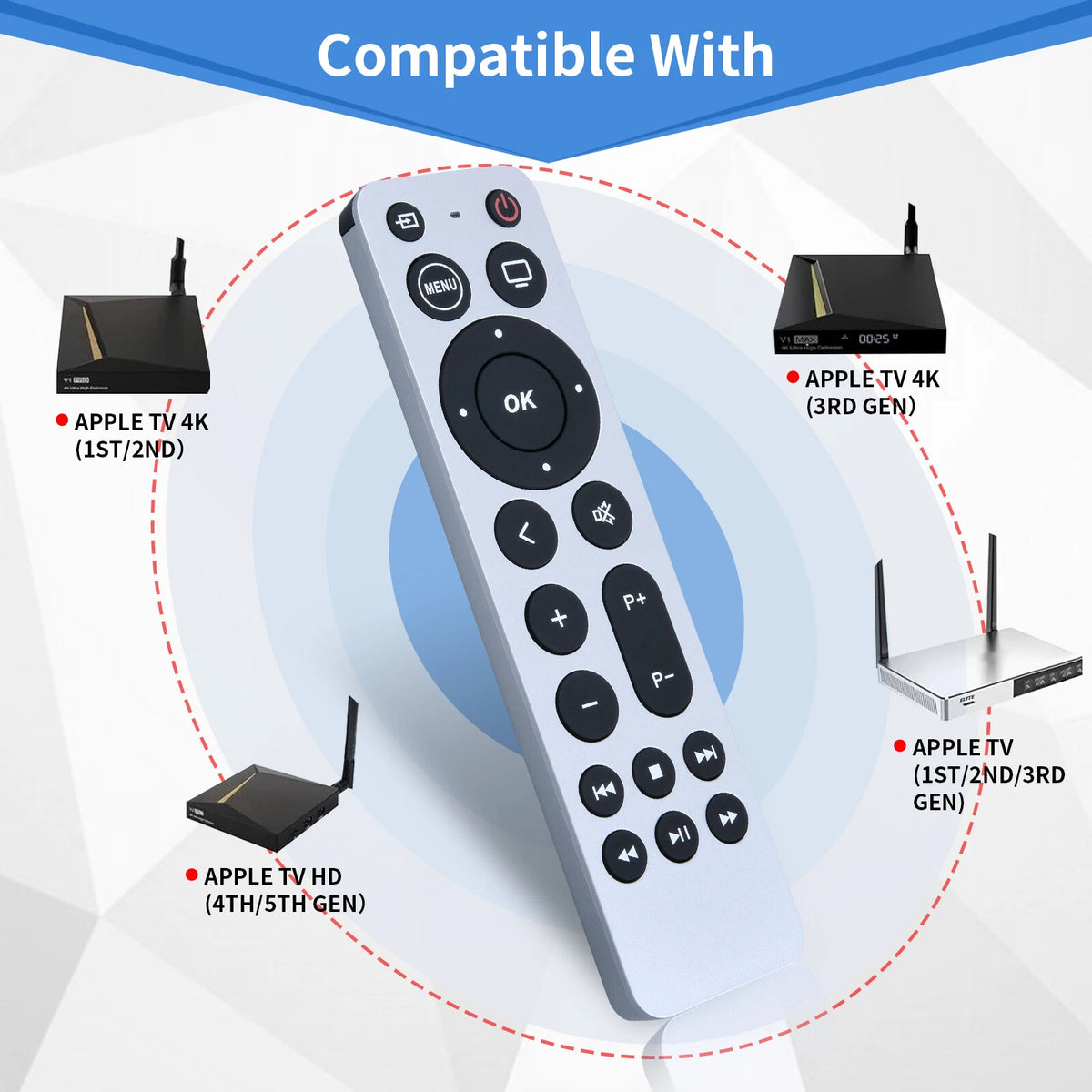 Remote Control For Apple TV 4K/ Gen 1 2 3 4/ HD A2169 A1842 A1625 A1427 A1469