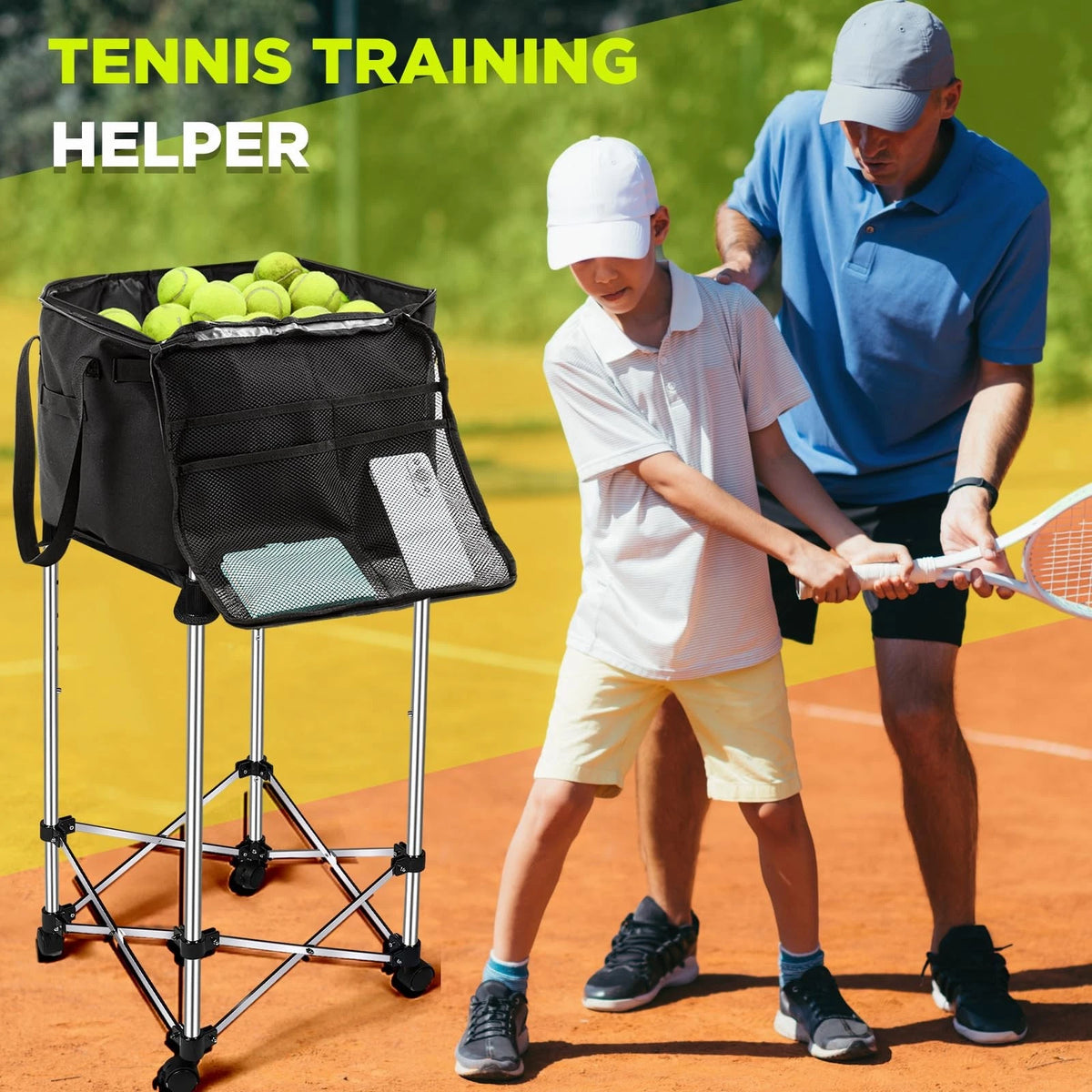 Aliceset Tennis Balls Hopper Ball 13.78 x x 11.81 inches, black