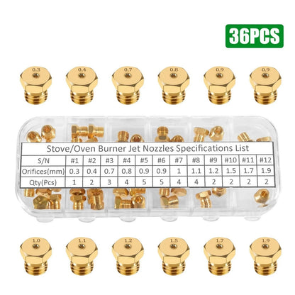 36PCS 6 mm Diameter Gas Range Stove Oven Orifice Conversion Kit For Butane Gas
