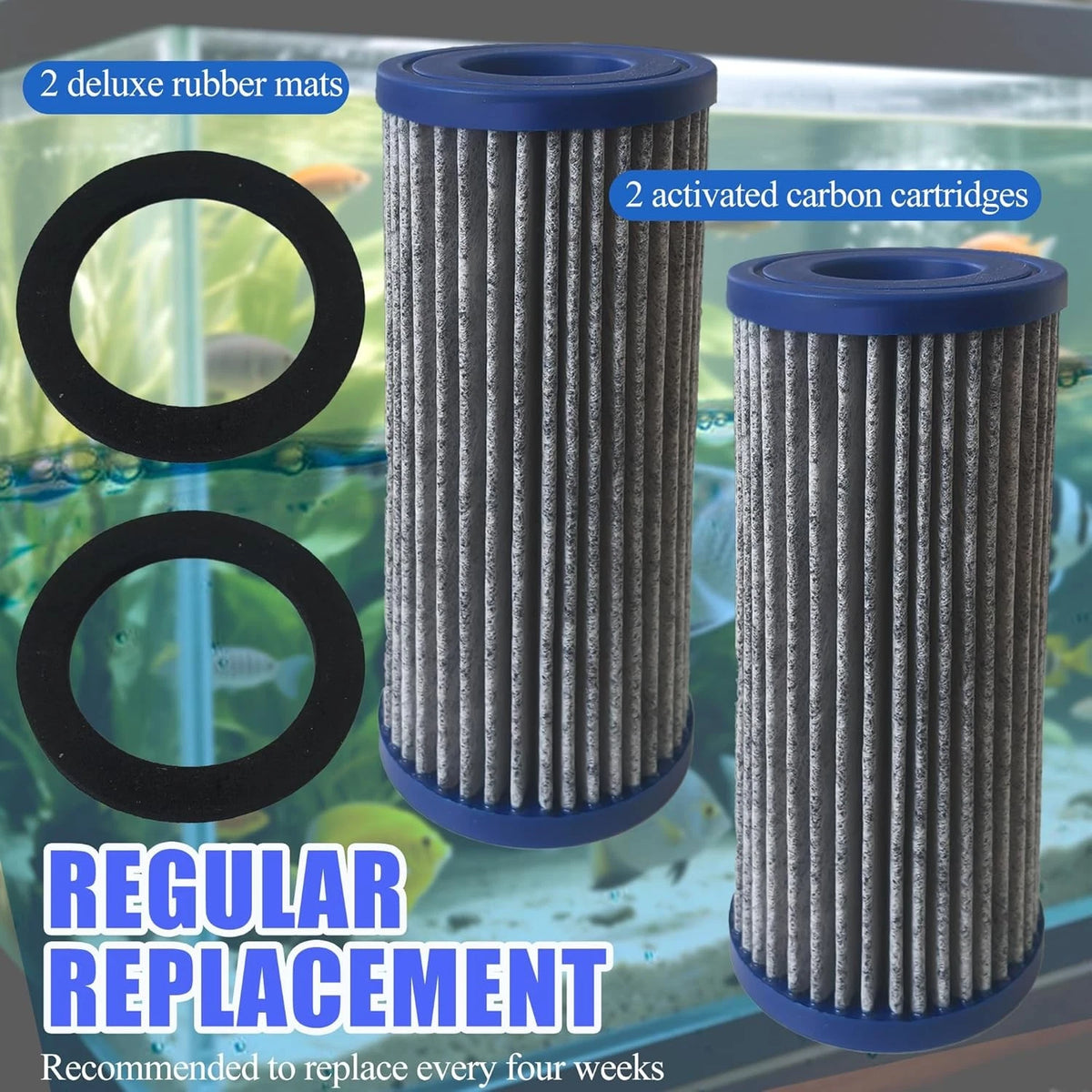 2PCS Upgraded Activated Carbon Micron Cartridge Replacement for Black