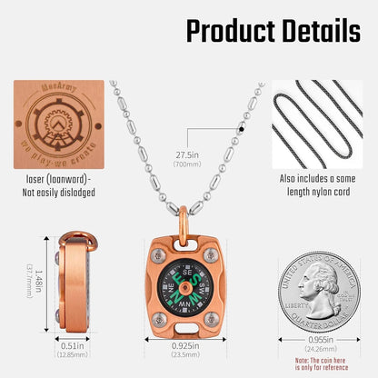 MecArmy CMP/CMP2 Mini Compass- Meaningful Graduation Birthday CMP2-CP, Copper