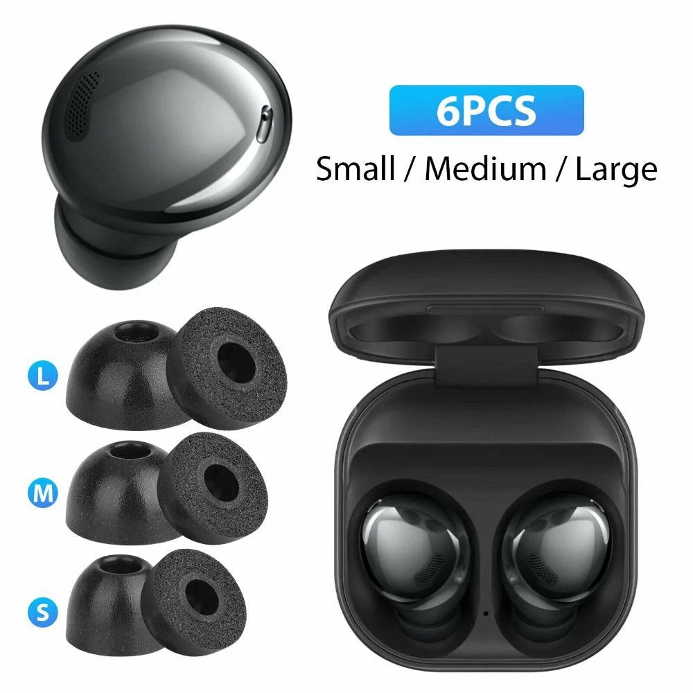 6Pcs Black Ear Tips Cover S M L Set For Samsung Galaxy Buds Pro Earbuds Parts