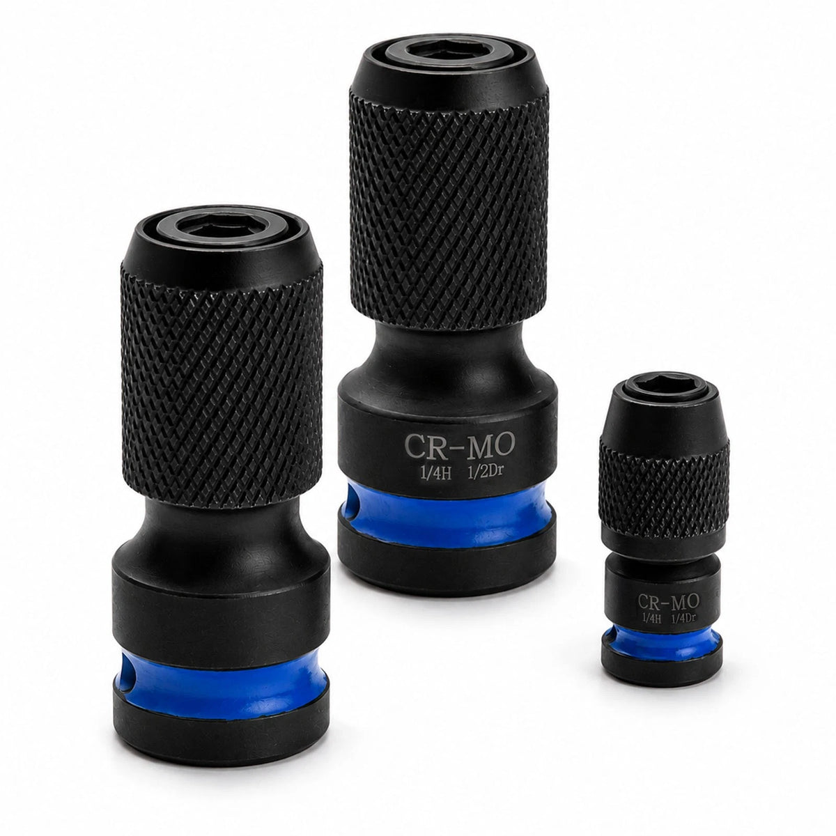 3-Piece Drill Socket Adapter Kit with Quick-Change 1/4" Hex Shank CR-MO Steel