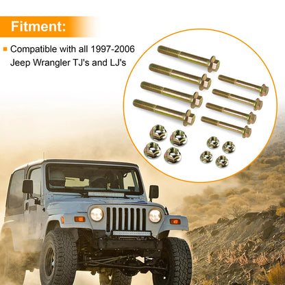 Control Arm Bolts  Compatible with 1997-2006 Jeep Wrangler TJ's and LJ's