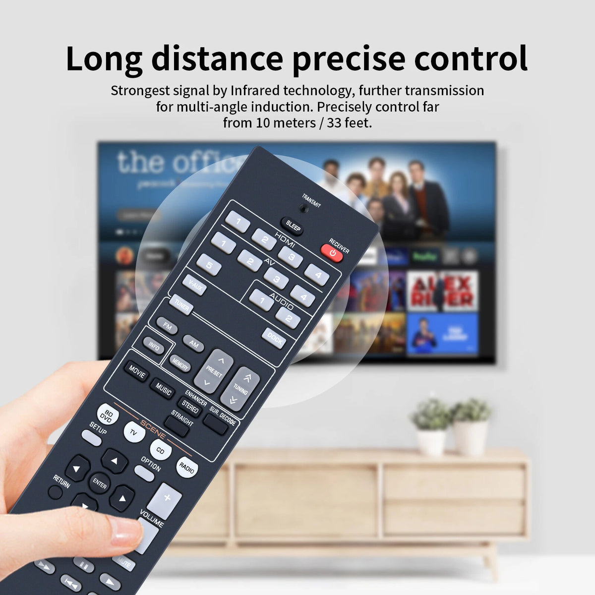 RAV433 WW51050 EU Remote Control For Yamaha AV Receiver HTR-3064 RX-V371