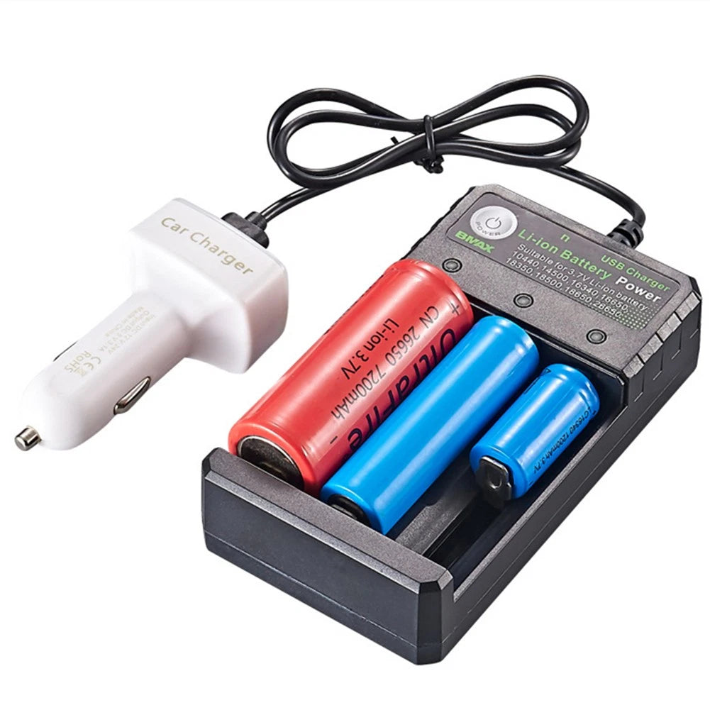 Two-Color Charging Indicator USB DC 5V 3-Slot Lithium Battery Charger Portable