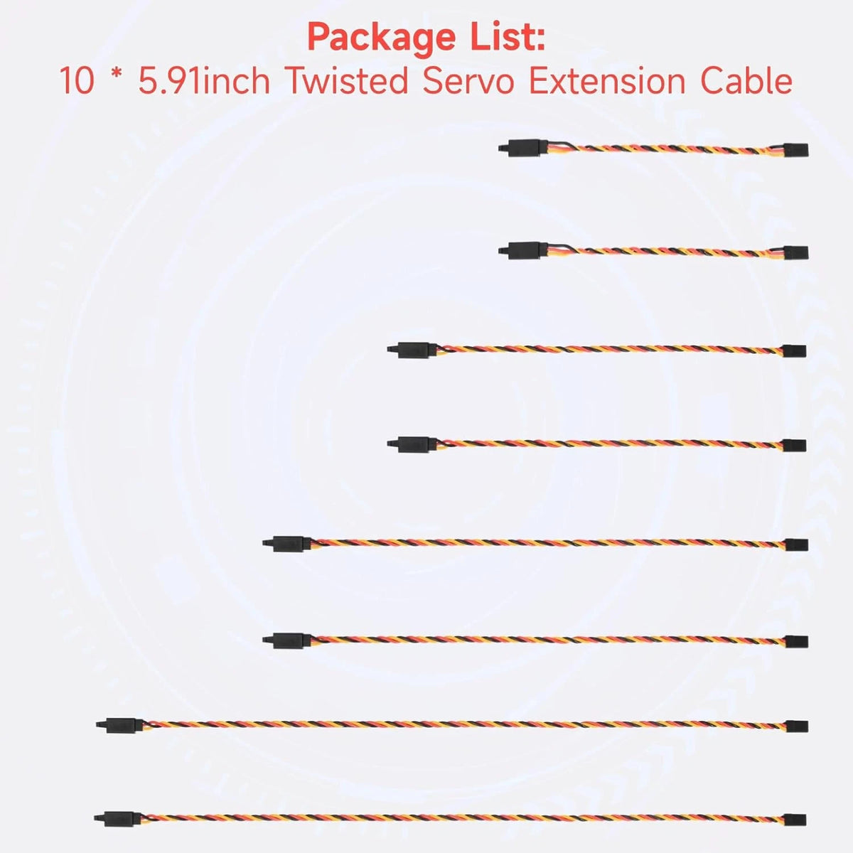 Crazepony Twisted Servo Extension Cable w/Safety Clip - 20AWG 60 Mixed Size