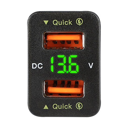 36W 2*USB Port QC3.0 Car Socket Fast Charger With Voltage Display For Toyota ee