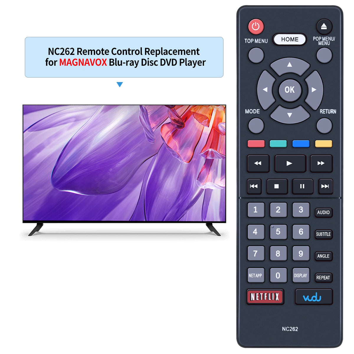 NC262 For Magnavox DVD Player Replace Remote Control MBP5320F