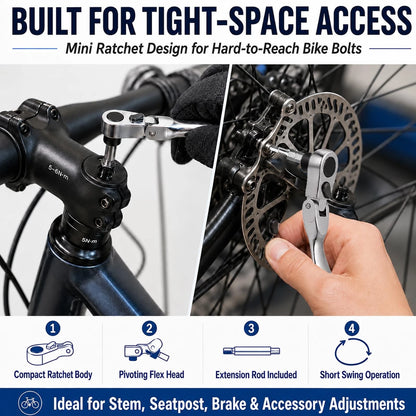 Bike Roadside Repair Kit with Mini Ratchet Tool, Chain Breaker and CO2...