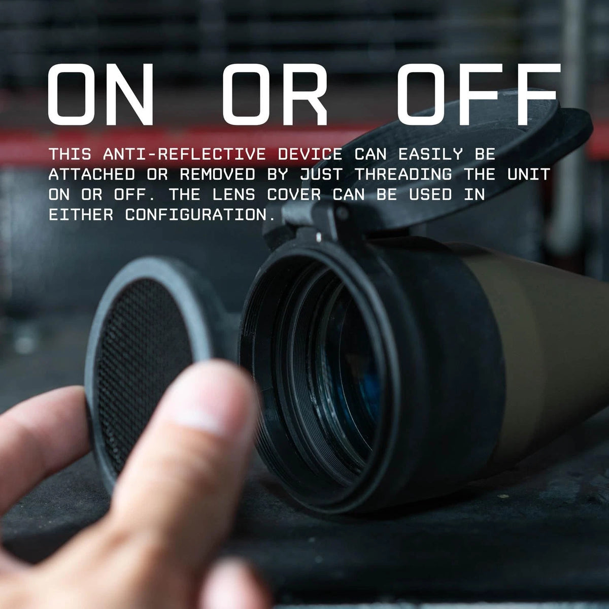Monstrum Flip Up Scope Lens Cover with Honeycomb 30-37 mm diameter, Black