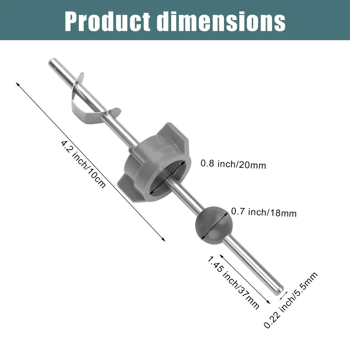 2pcs Sink Drain Parts, Lavatory Pop Up Stopper Assembly Medium, Grey,grey