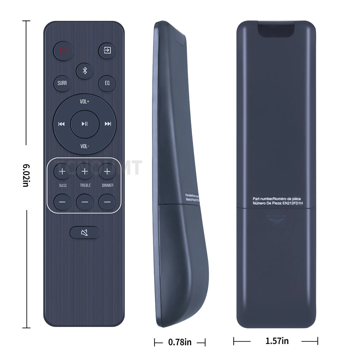 EN212FD1H Replacement Remote Control For Hisense 2.1 CH Soundbar HS212F HS219